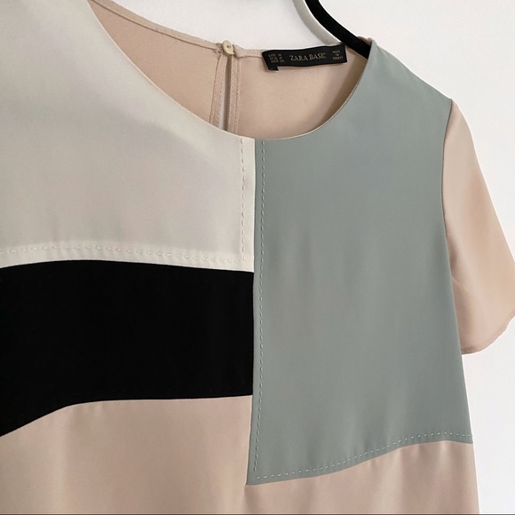 Muted Colour Block T-shirt Blouse - Picture 3 of 4